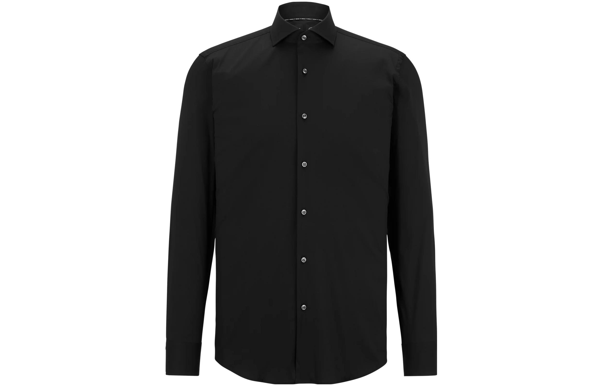 Рубашка с широким воротником на пуговицах Hugo Boss, черный
Рубашка с широким воротником на пуговицах Hugo Boss, черный