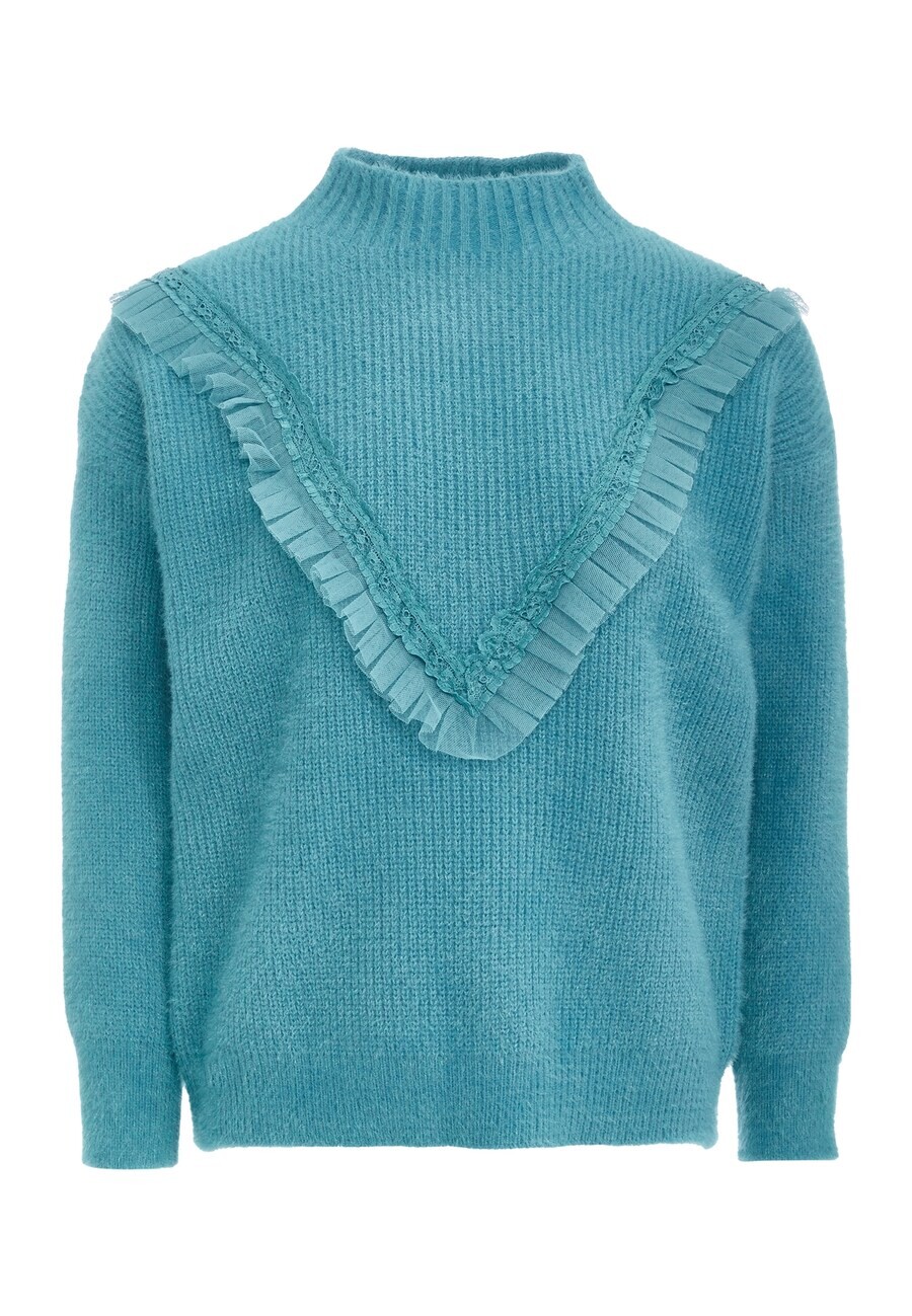 Тонкий вязаный свитер YASANNA Sweater, бирюзовый
Тонкий вязаный свитер YASANNA Sweater, бирюзовый