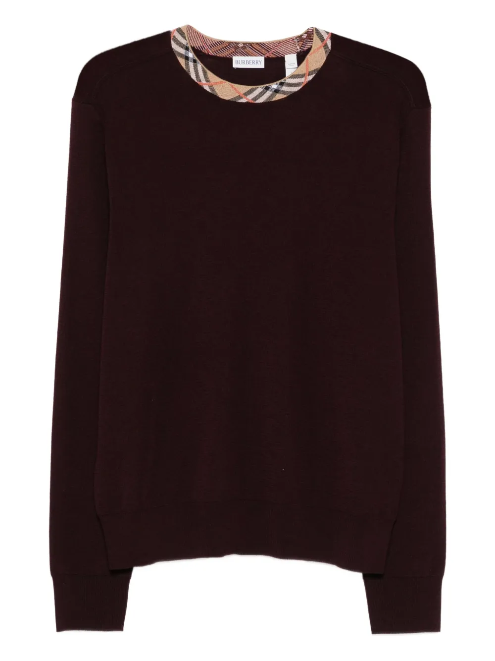 Свитер с отделкой в клетку Burberry, красный
Свитер с отделкой в клетку Burberry, красный