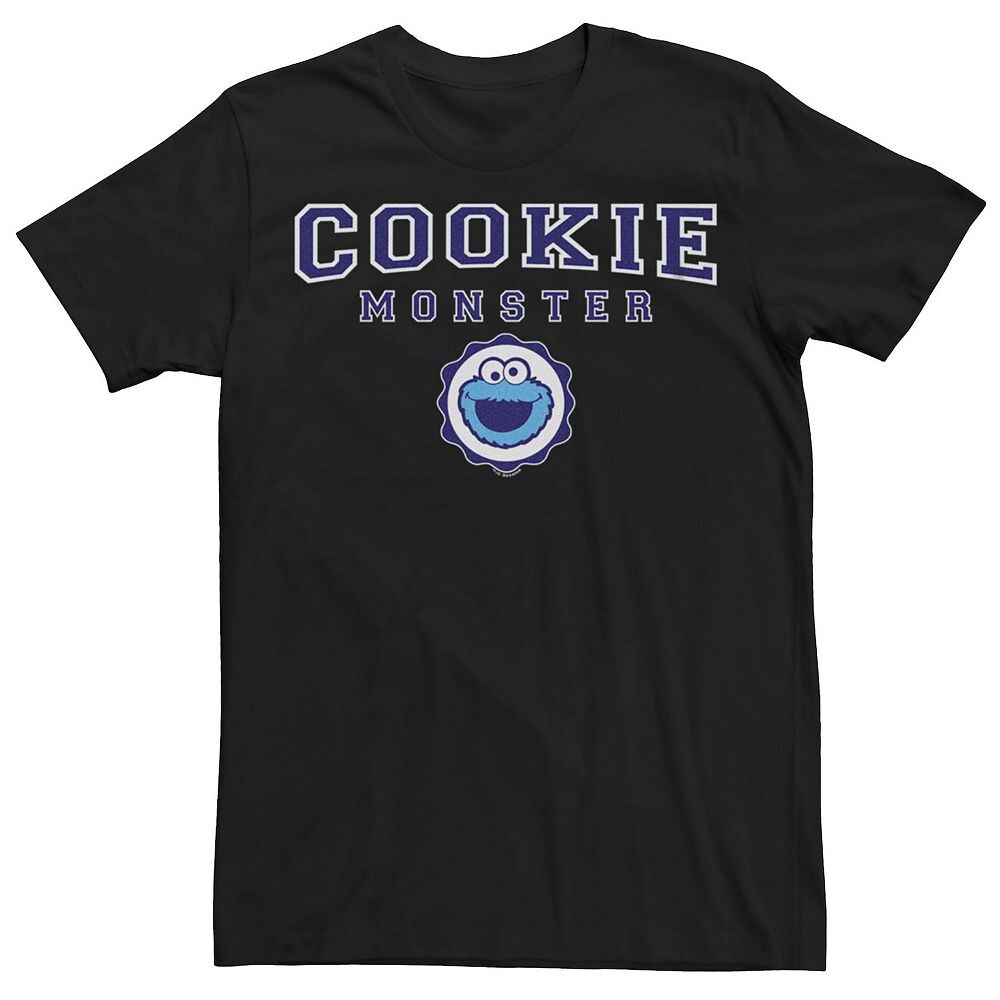 Футболка Big & Tall Cookie Monster в стиле преппи Licensed Character, черный 
Футболка Big & Tall Cookie Monster в стиле преппи Licensed Character, черный
