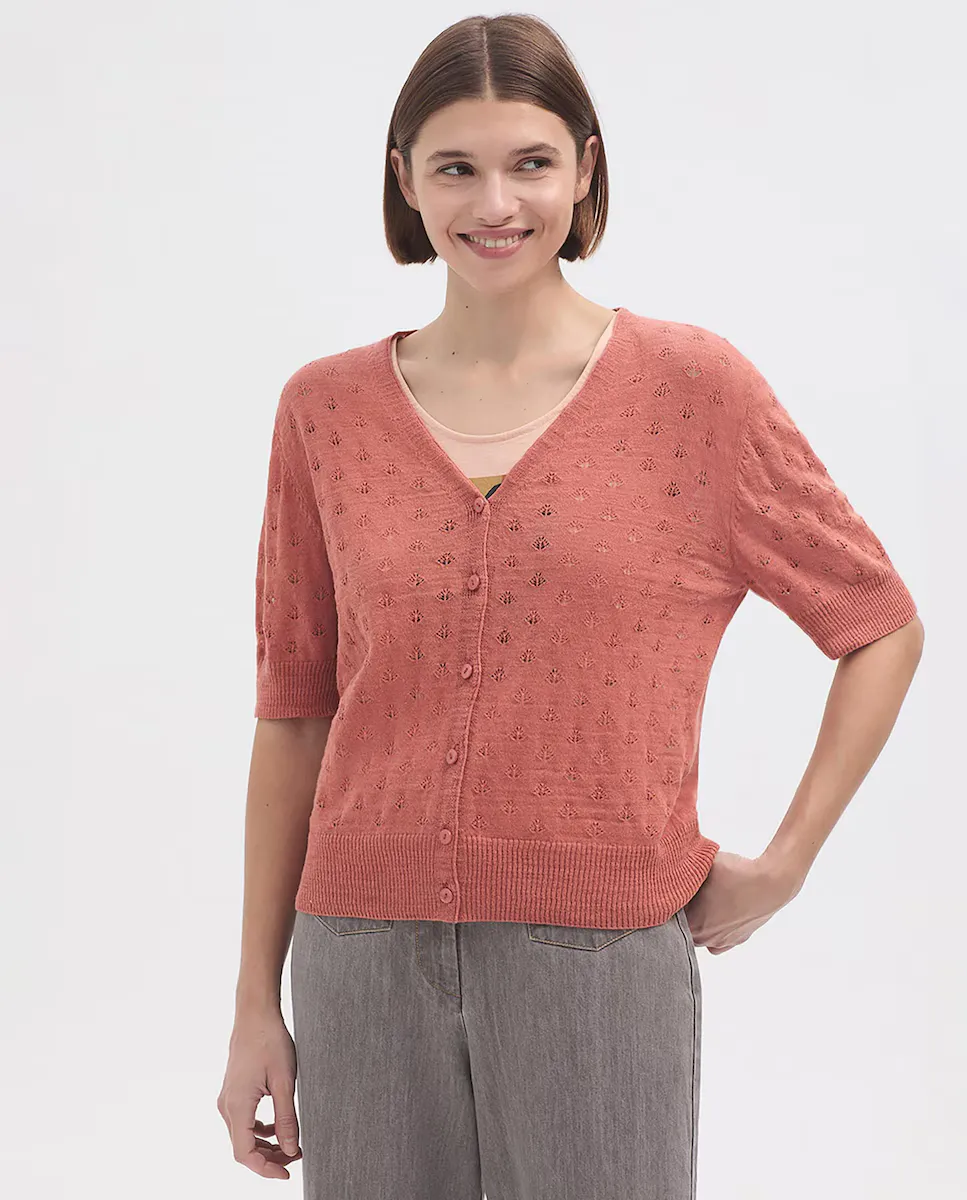 Женский трикотажный жакет с короткими рукавами и V-образным вырезом Nice Things, цвет Rosa
Женский трикотажный жакет с короткими рукавами и V-образным вырезом Nice Things, цвет Rosa