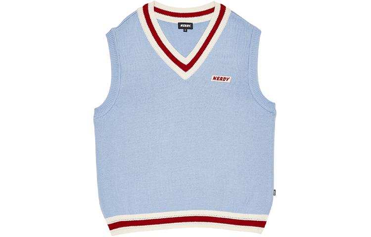 Nerdy Женская синяя вязаная жилетка с V-образным вырезом
Nerdy Женская синяя вязаная жилетка с V-образным вырезом