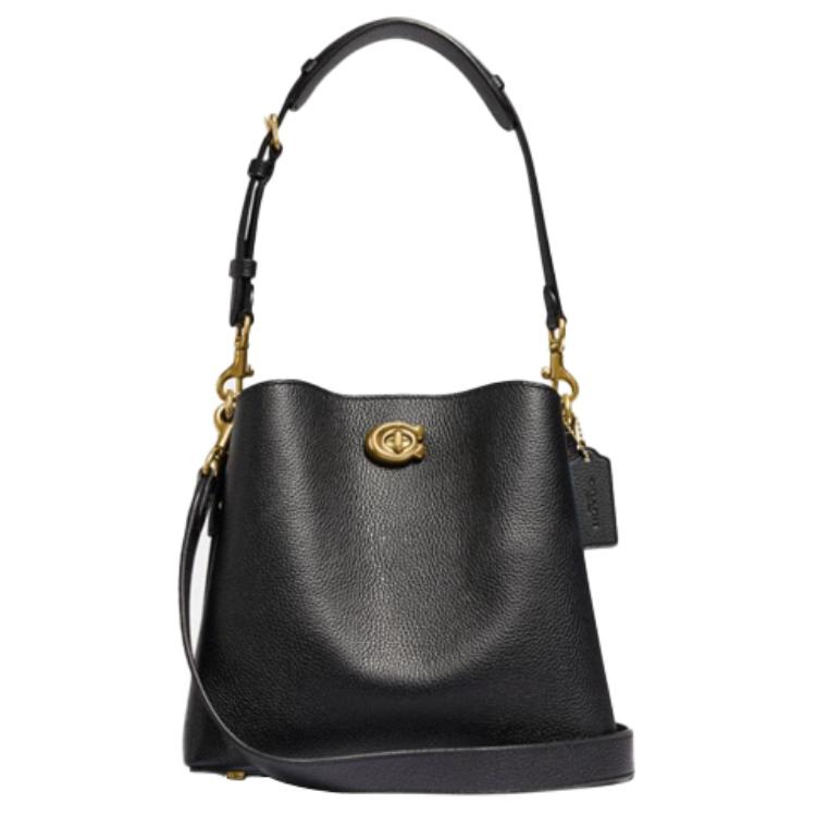 COACH Ивовая полированная кожаная сумка-ведро через плечо
COACH Ивовая полированная кожаная сумка-ведро через плечо