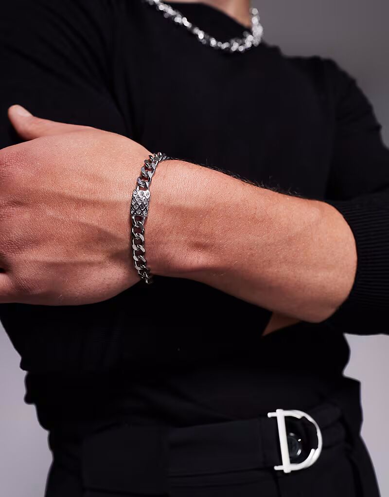 Водонепроницаемый браслет-подвеска из нержавеющей стали с кристаллами, серебряный Asos Design
Водонепроницаемый браслет-подвеска из нержавеющей стали с кристаллами, серебряный Asos Design