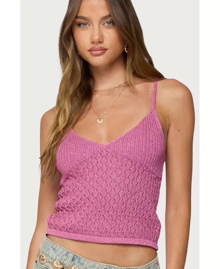 Женская блестящая трикотажная майка Frankey с текстурированной отделкой Edikted, розовый
Женская блестящая трикотажная майка Frankey с текстурированной отделкой Edikted, розовый