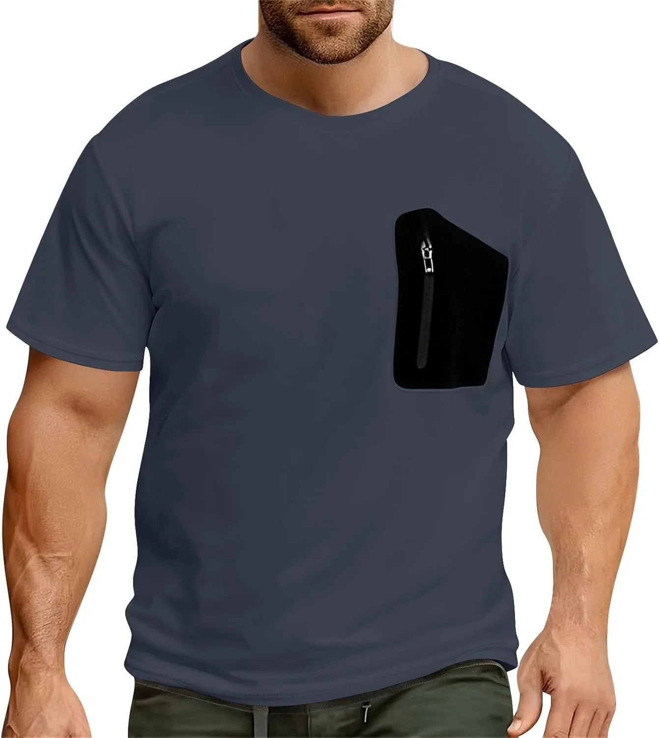 Мужская футболка Ice Silk с коротким рукавом и карманом-молнией
Мужская футболка Ice Silk с коротким рукавом и карманом-молнией