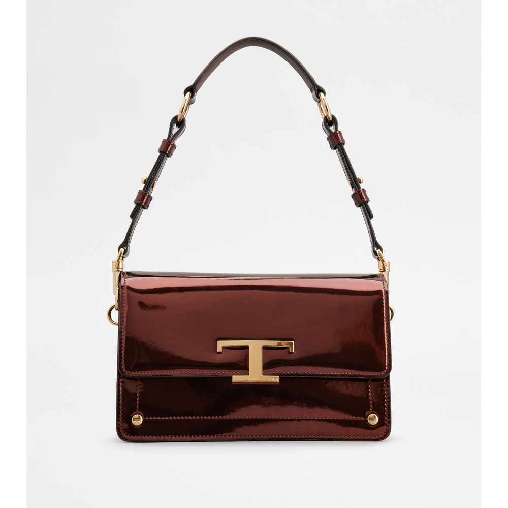 Миниатюрная кожаная сумка через плечо T Timeless TOD's, бордовый
Миниатюрная кожаная сумка через плечо T Timeless TOD's, бордовый