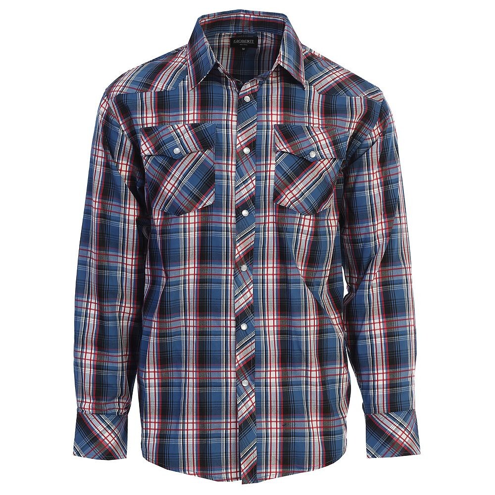 Gioberti Мужская рубашка в клетку с длинным рукавом в стиле вестерн и жемчужными кнопками, цвет Blue Red
Gioberti Мужская рубашка в клетку с длинным рукавом в стиле вестерн и жемчужными кнопками, цвет Blue Red
