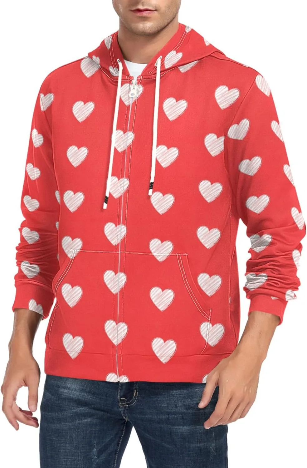 Мужская толстовка с капюшоном на молнии, принт "красное сердце", с карманом CUPADA
Мужская толстовка с капюшоном на молнии, принт "красное сердце", с карманом CUPADA