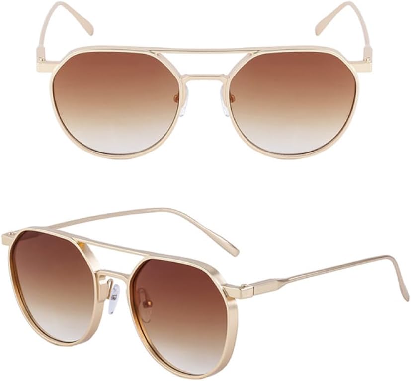 Мужские круглые солнцезащитные очки MUTYNE в ретро-стиле с металлической оправой и защитой от УФ-излучения UV400, с двойной перемычкой, коричнево-синего цвета, Gold With Brown
Мужские круглые солнцезащитные очки MUTYNE в ретро-стиле с металлической оправой и защитой от УФ-излучения UV400, с двойной перемычкой, коричнево-синего цвета, Gold With Brown