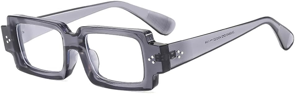 Ретро маленькие прямоугольные солнцезащитные очки для женщин с заклепками, защита от УФ-излучения UV400, оправа для мужских очков с прозрачными линзами LANGSER, Grey Clear
Ретро маленькие прямоугольные солнцезащитные очки для женщин с заклепками, защита от УФ-излучения UV400, оправа для мужских очков с прозрачными линзами LANGSER, Grey Clear