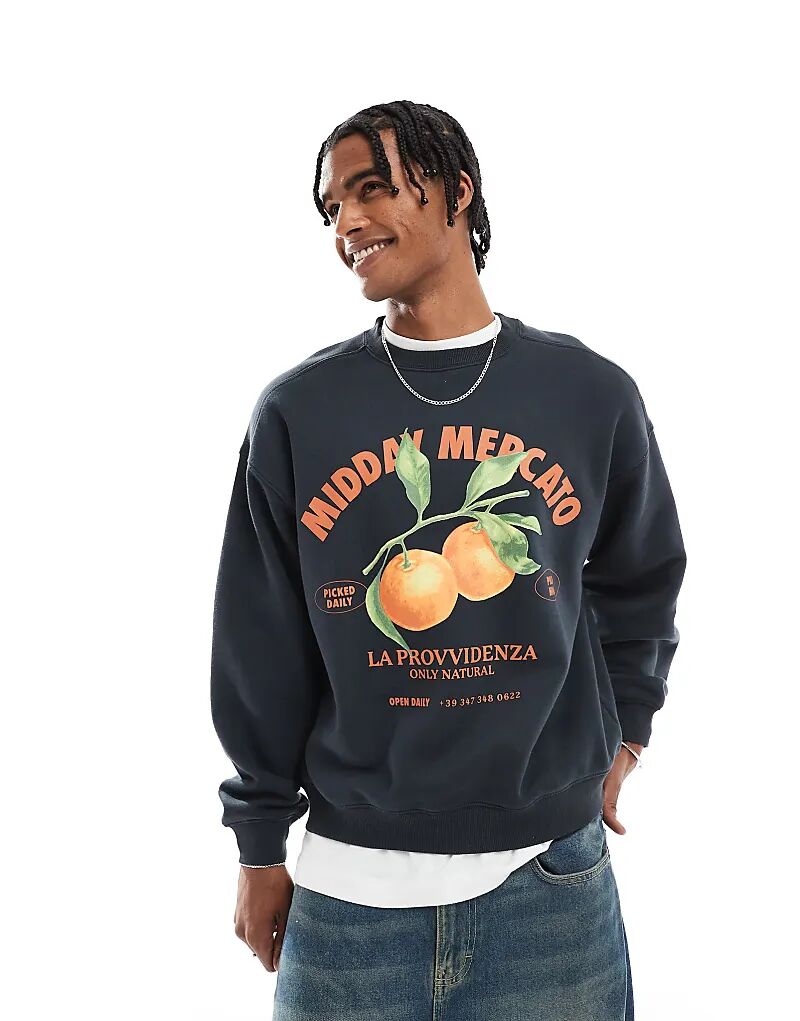 Толстовка Cotton On свободного кроя с круглым вырезом и принтом, черного цвета
Толстовка Cotton On свободного кроя с круглым вырезом и принтом, черного цвета