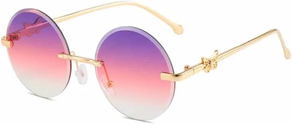 Модные большие круглые солнцезащитные очки без оправы для женщин, роскошные очки с декором в виде бабочек, металлические дужки, мужские дорожные очки UV400 TVTBBVV, Gold Purple Red
Модные большие круглые солнцезащитные очки без оправы для женщин, роскошные очки с декором в виде бабочек, металлические дужки, мужские дорожные очки UV400 TVTBBVV, Gold Purple Red