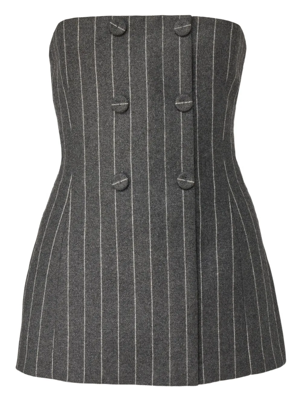 Двубортный топ в тонкую полоску Carolina Herrera, серый
Двубортный топ в тонкую полоску Carolina Herrera, серый