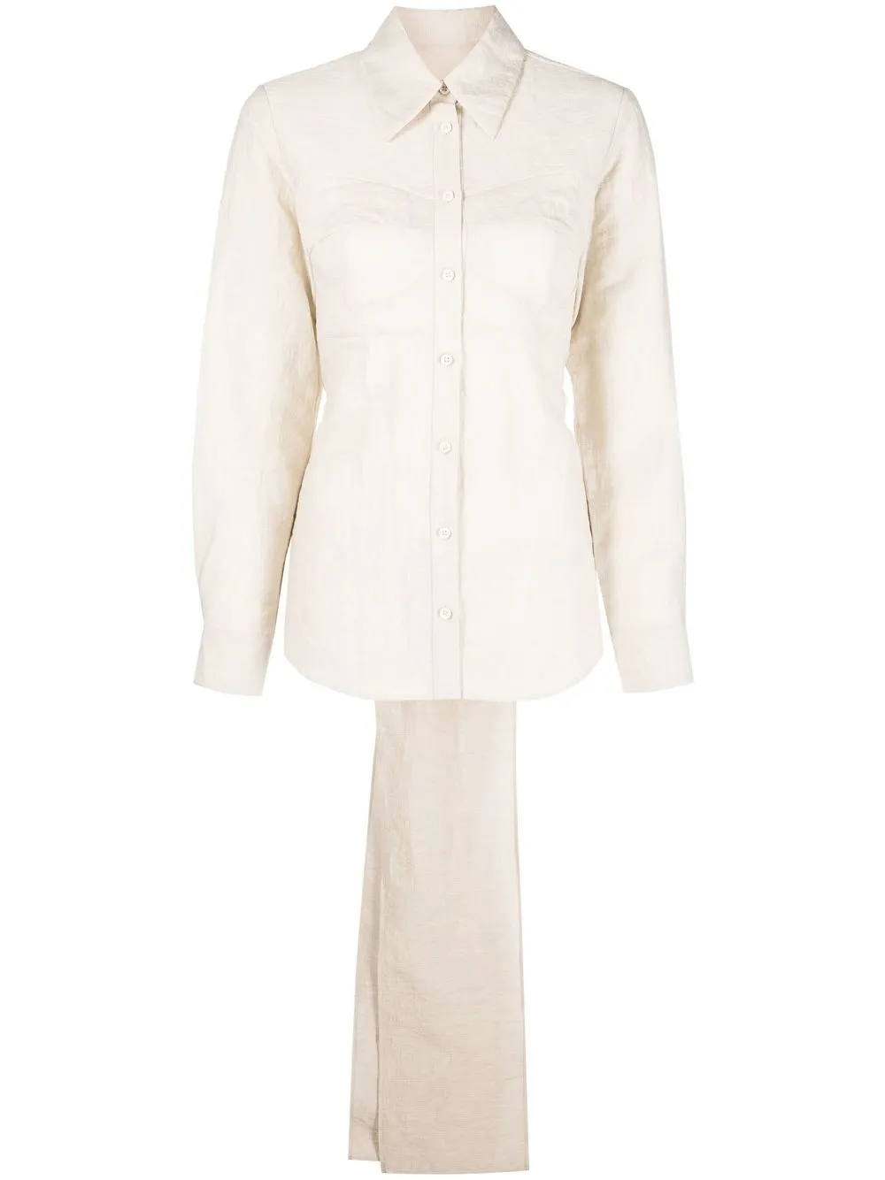 Рубашка с длинными рукавами и бантом Uma Wang, нейтральный
Рубашка с длинными рукавами и бантом Uma Wang, нейтральный