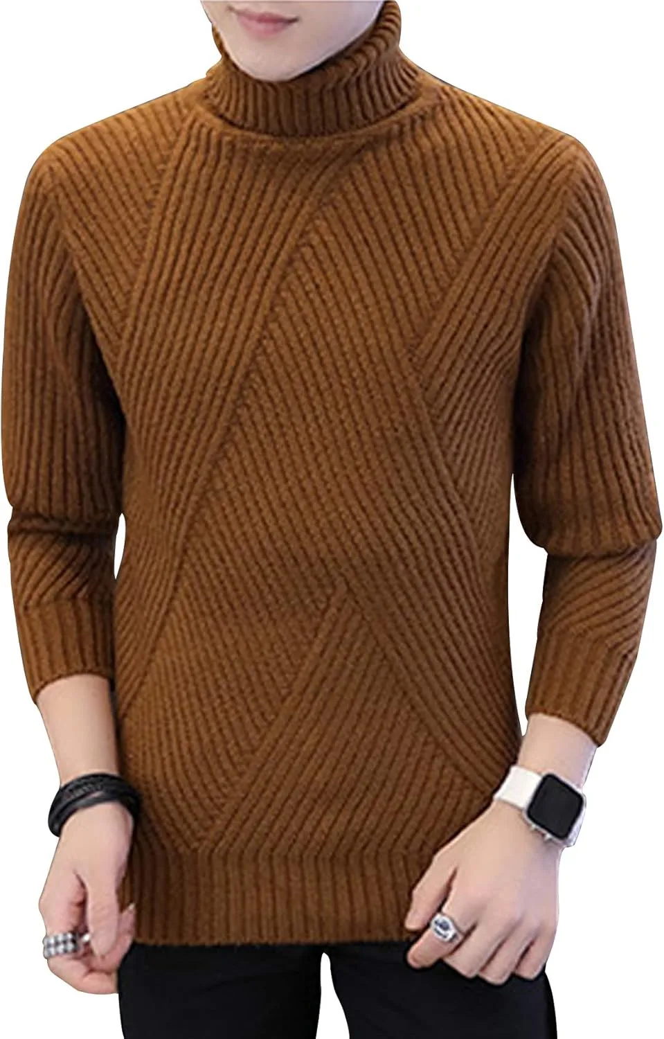 Мужской однотонный свитер с воротником Jueshanzj
Мужской однотонный свитер с воротником Jueshanzj