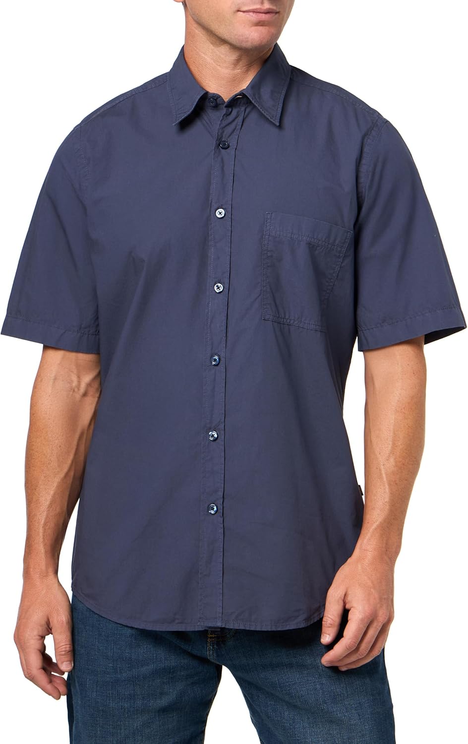 BOSS мужская хлопковая рубашка с коротким рукавом на пуговицах, Premium Navy
BOSS мужская хлопковая рубашка с коротким рукавом на пуговицах, Premium Navy