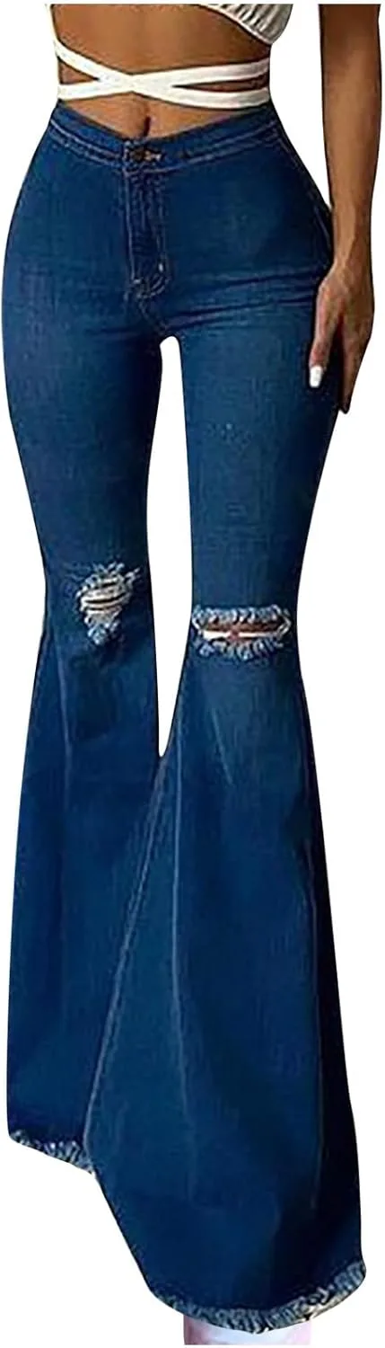 Рваные джинсы-клеш для женщин с высокой посадкой FZYLQY
Рваные джинсы-клеш для женщин с высокой посадкой FZYLQY