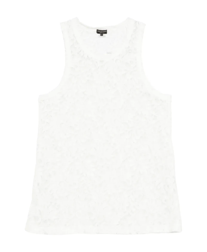 Прозрачная кружевная футболка без рукавов Comme Des Garã§Ons, белый
Прозрачная кружевная футболка без рукавов Comme Des Garã§Ons, белый