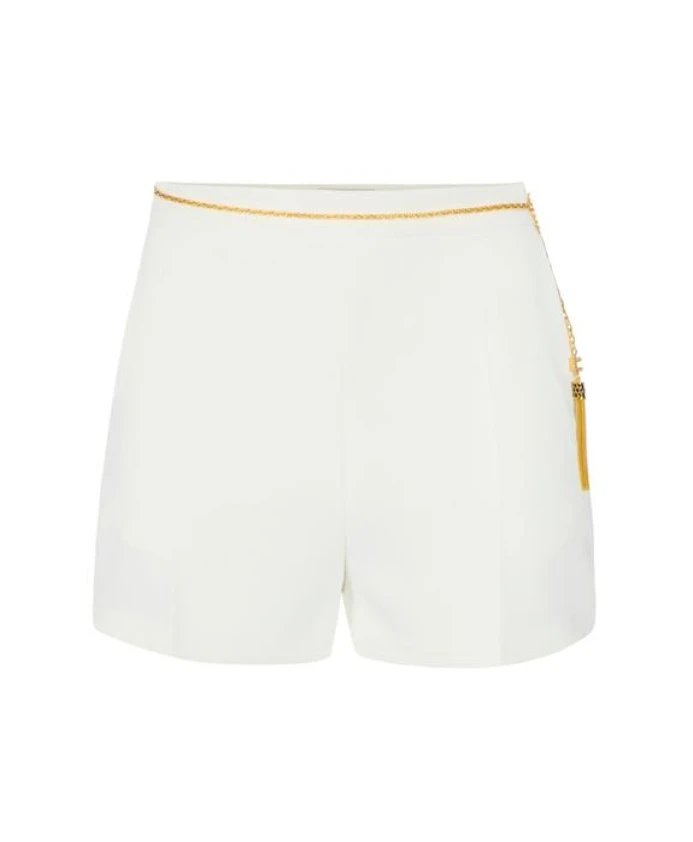 Шорты из легкой креповой ткани с декоративной цепочкой. Elisabetta Franchi, бежевый
Шорты из легкой креповой ткани с декоративной цепочкой. Elisabetta Franchi, бежевый