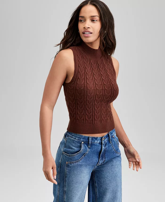 Женский трикотажный топ с воротником-стойкой And Now This, коричневый
Женский трикотажный топ с воротником-стойкой And Now This, коричневый