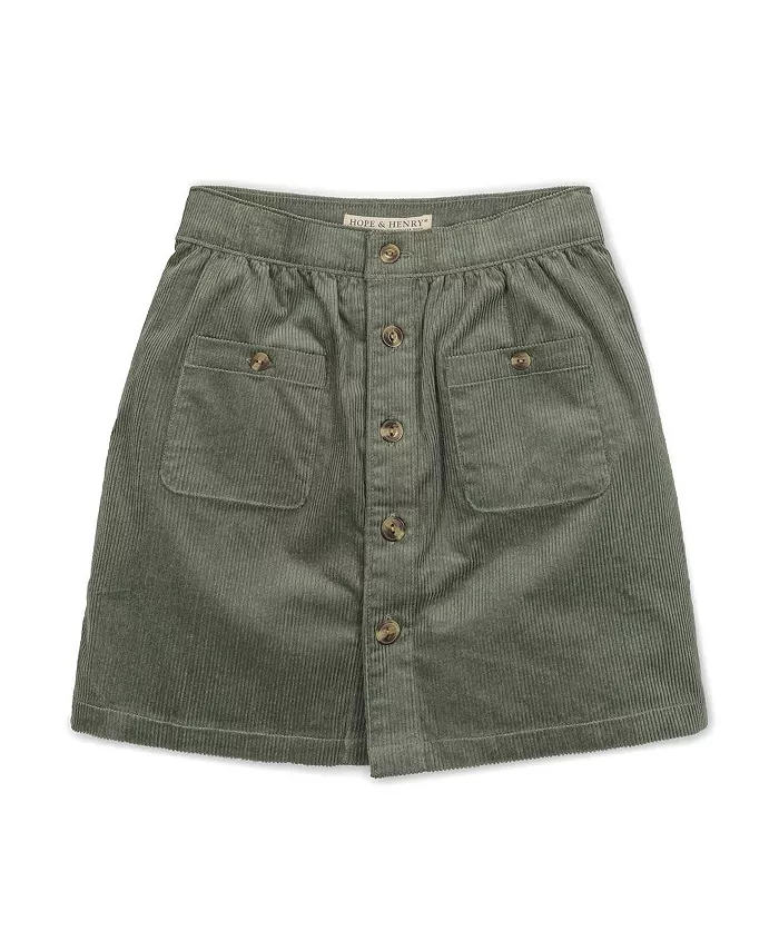 Юбка из органического вельвета с пуговицами спереди для маленьких и больших девочек Hope & Henry, зеленый
Юбка из органического вельвета с пуговицами спереди для маленьких и больших девочек Hope & Henry, зеленый