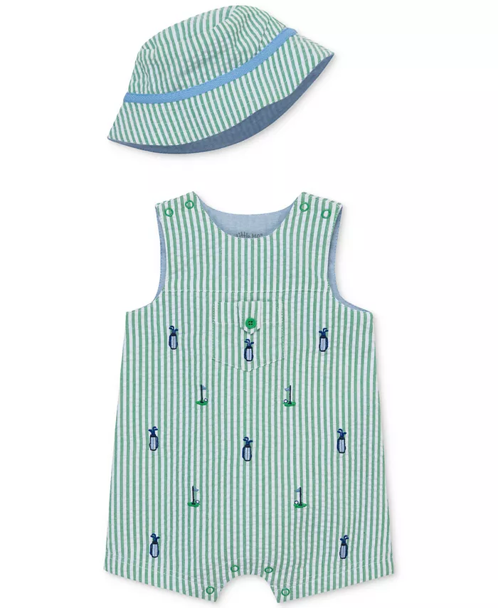 Комплект для мальчиков: 2 предмета (комбинезон из хлопка и шляпа-ведро) Little Me, зеленый
Комплект для мальчиков: 2 предмета (комбинезон из хлопка и шляпа-ведро) Little Me, зеленый
