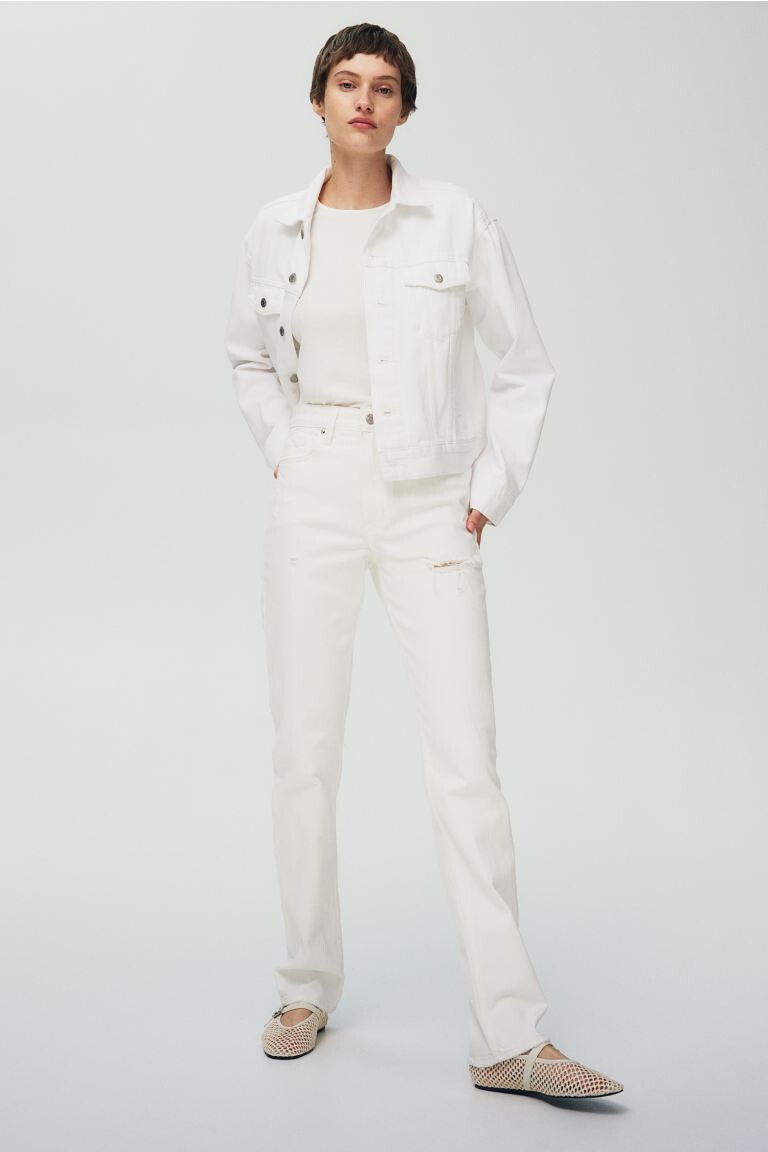 Узкие прямые высокие джинсы H&M, белый
Узкие прямые высокие джинсы H&M, белый