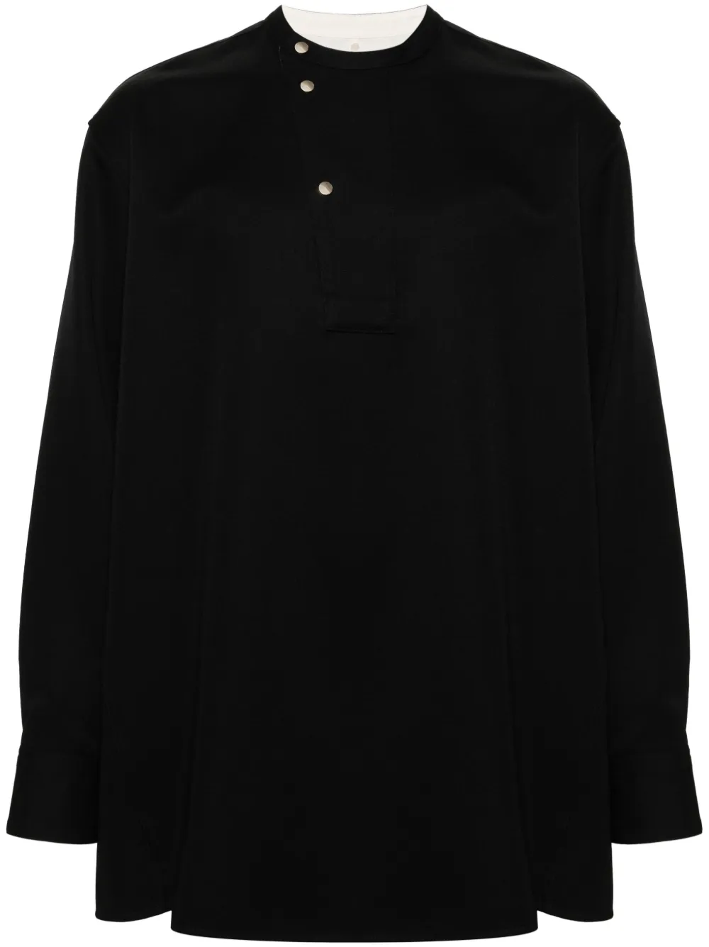 Шерстяная рубашка асимметричного кроя OAMC, черный 
Шерстяная рубашка асимметричного кроя OAMC, черный