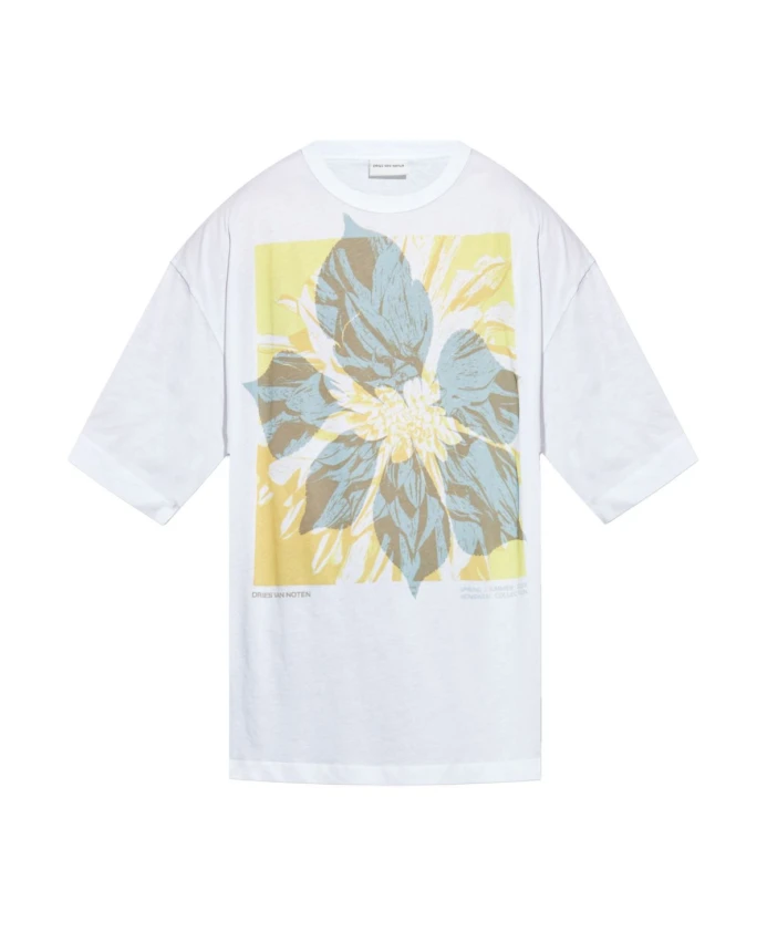 Белая футболка с круглым вырезом Dries Van Noten, белый
Белая футболка с круглым вырезом Dries Van Noten, белый