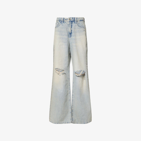 Джинсы Good American с декоративными шипами, синий
Джинсы Good American с декоративными шипами, синий