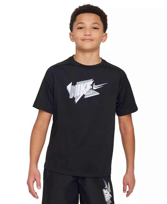 Футболка с короткими рукавами Big Boys Multi Dri-FIT Nike, синий 
Футболка с короткими рукавами Big Boys Multi Dri-FIT Nike, синий