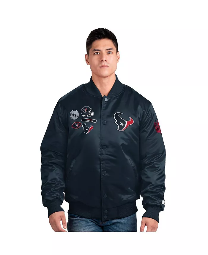 Мужская синяя бейсбольная куртка Houston Texans Exclusive Satin на молнии Starter
Мужская синяя бейсбольная куртка Houston Texans Exclusive Satin на молнии Starter