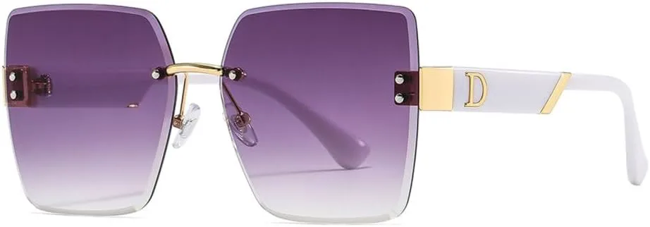 Солнцезащитные очки большого размера без оправы квадратной формы для женщин, винтажный стиль, линзы с заклепками, модные солнцезащитные очки UV400 MTZJH, Purple Gray
Солнцезащитные очки большого размера без оправы квадратной формы для женщин, винтажный стиль, линзы с заклепками, модные солнцезащитные очки UV400 MTZJH, Purple Gray