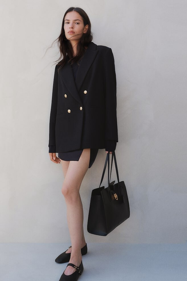 Блейзер из структурированной ткани H&M, синий
Блейзер из структурированной ткани H&M, синий