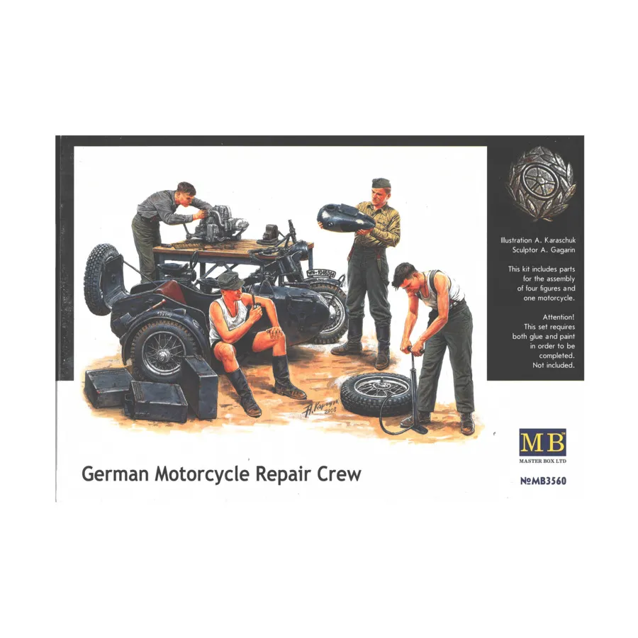 Немецкая ремонтная бригада мотоциклов, WWII Models - Germany (1:35) (Master Box) 
Немецкая ремонтная бригада мотоциклов, WWII Models - Germany (1:35) (Master Box)