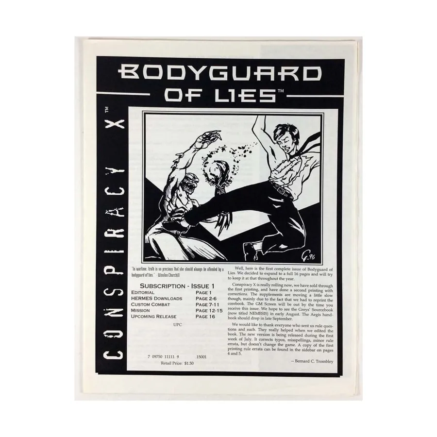 Журнал #1 "Custom Combat, Mission - Train Wreck", Conspiracy X - Bodyguard of Lies Newsletter 
Журнал #1 "Custom Combat, Mission - Train Wreck", Conspiracy X - Bodyguard of Lies Newsletter