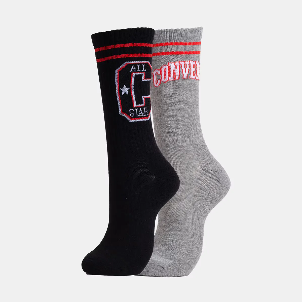 Набор из 2 пар длинных носков Varsity Crew Half Cushion Converse, черный/серый 
Набор из 2 пар длинных носков Varsity Crew Half Cushion Converse, черный/серый