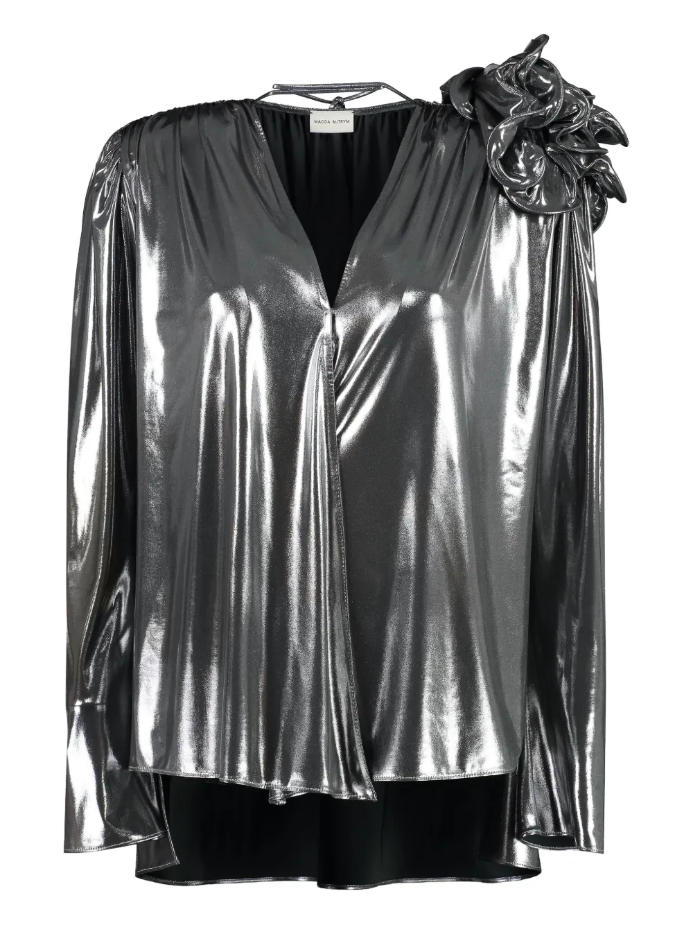 Блузка с V-образным вырезом Magda Butrym, серебяный
Блузка с V-образным вырезом Magda Butrym, серебяный