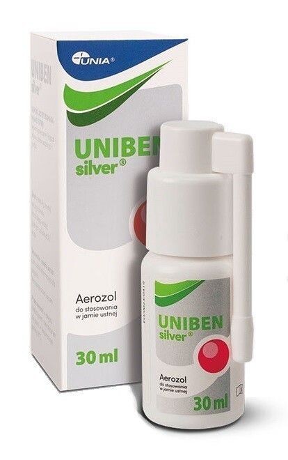 Спрей для горла Uniben Silver Aerozol, 30 мл
Спрей для горла Uniben Silver Aerozol, 30 мл