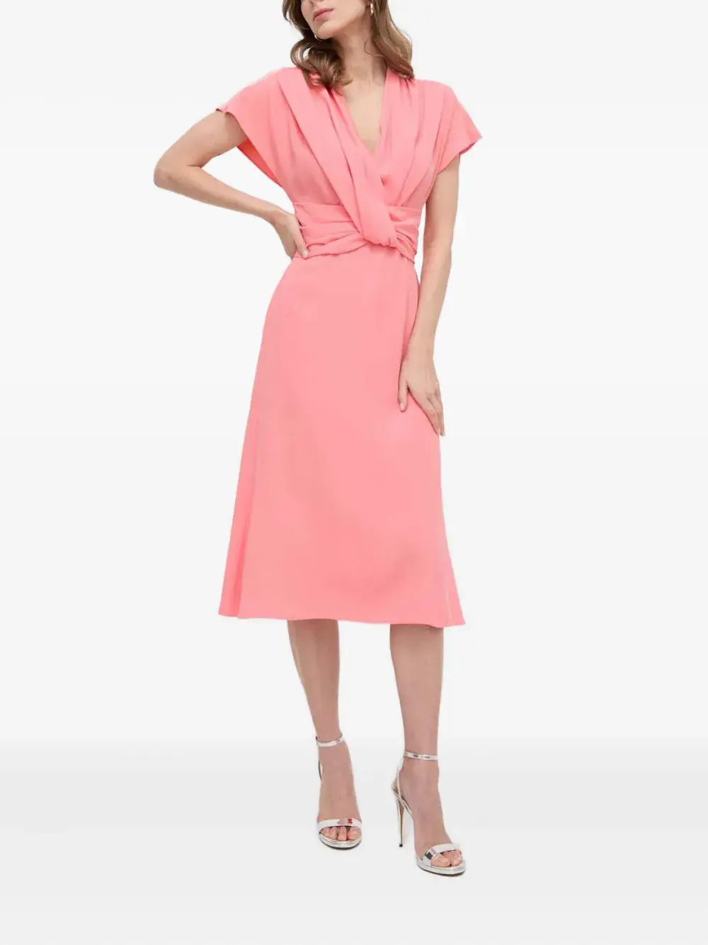 Платье с V-образным вырезом и перекрученными деталями Boss, розовый
Платье с V-образным вырезом и перекрученными деталями Boss, розовый