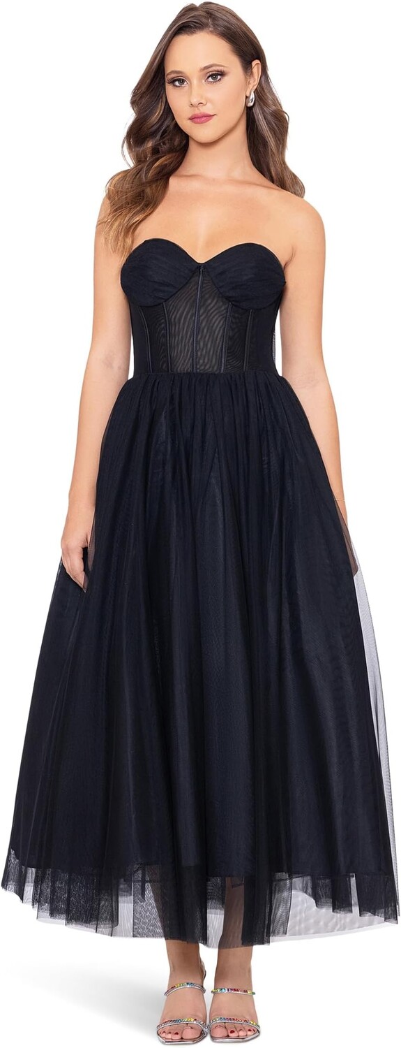 Платье Betsy & Adam Mid Length Mesh Skirt Lace Top Gown, черный
Платье Betsy & Adam Mid Length Mesh Skirt Lace Top Gown, черный