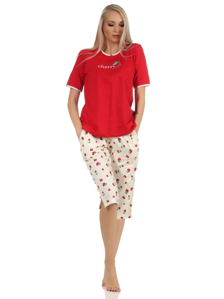 NORMANN Пижама-капри с короткими рукавами и вишнями - 61959, красная
NORMANN Пижама-капри с короткими рукавами и вишнями - 61959, красная