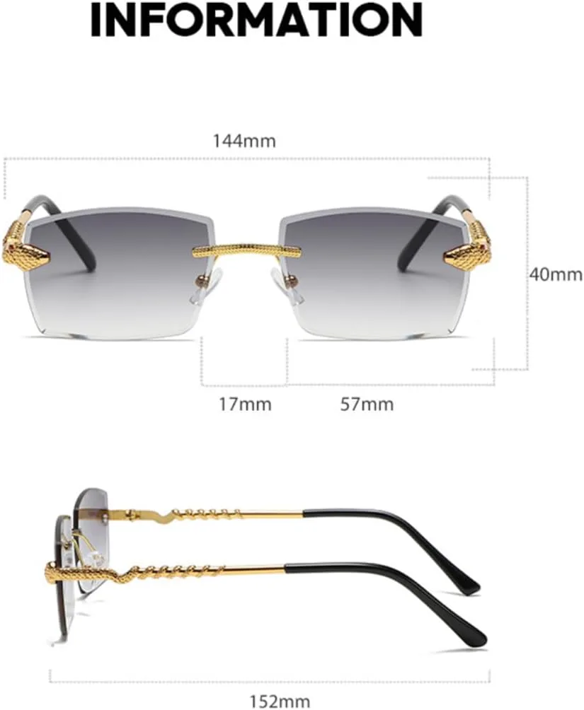 Солнцезащитные очки Polygon без оправы для женщин и мужчин, ретро-стиль, змеиная кожа, прозрачные линзы Ocean Lens, защита от УФ-излучения UV400 TVTBBVV, Gold Grey
Солнцезащитные очки Polygon без оправы для женщин и мужчин, ретро-стиль, змеиная кожа, прозрачные линзы Ocean Lens, защита от УФ-излучения UV400 TVTBBVV, Gold Grey