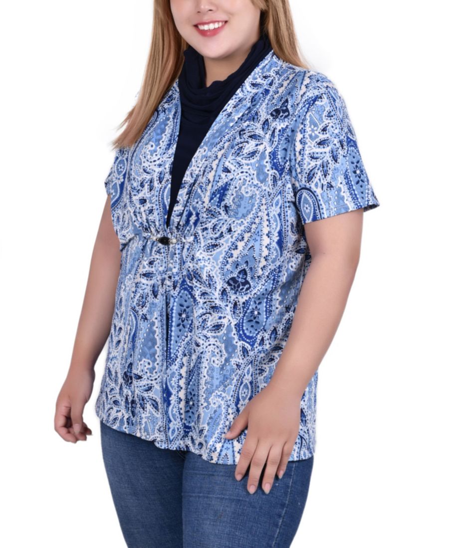 Топ с коротким рукавом и воротником-хомутом больших размеров NY Collection, Navy Amore
Топ с коротким рукавом и воротником-хомутом больших размеров NY Collection, Navy Amore