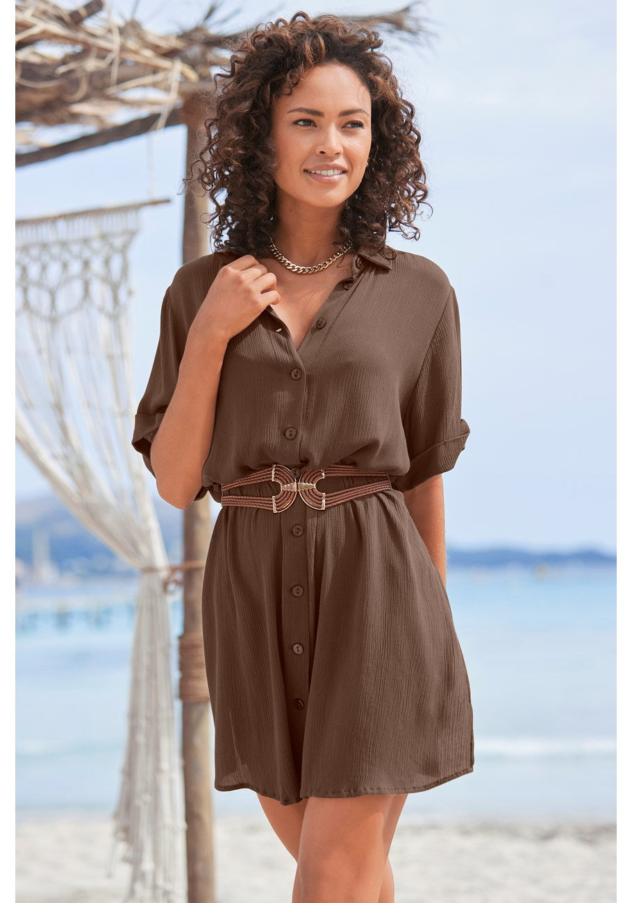 LASCANA Женский многофункциональный топ с коротким рукавом, коричневый
LASCANA Женский многофункциональный топ с коротким рукавом, коричневый