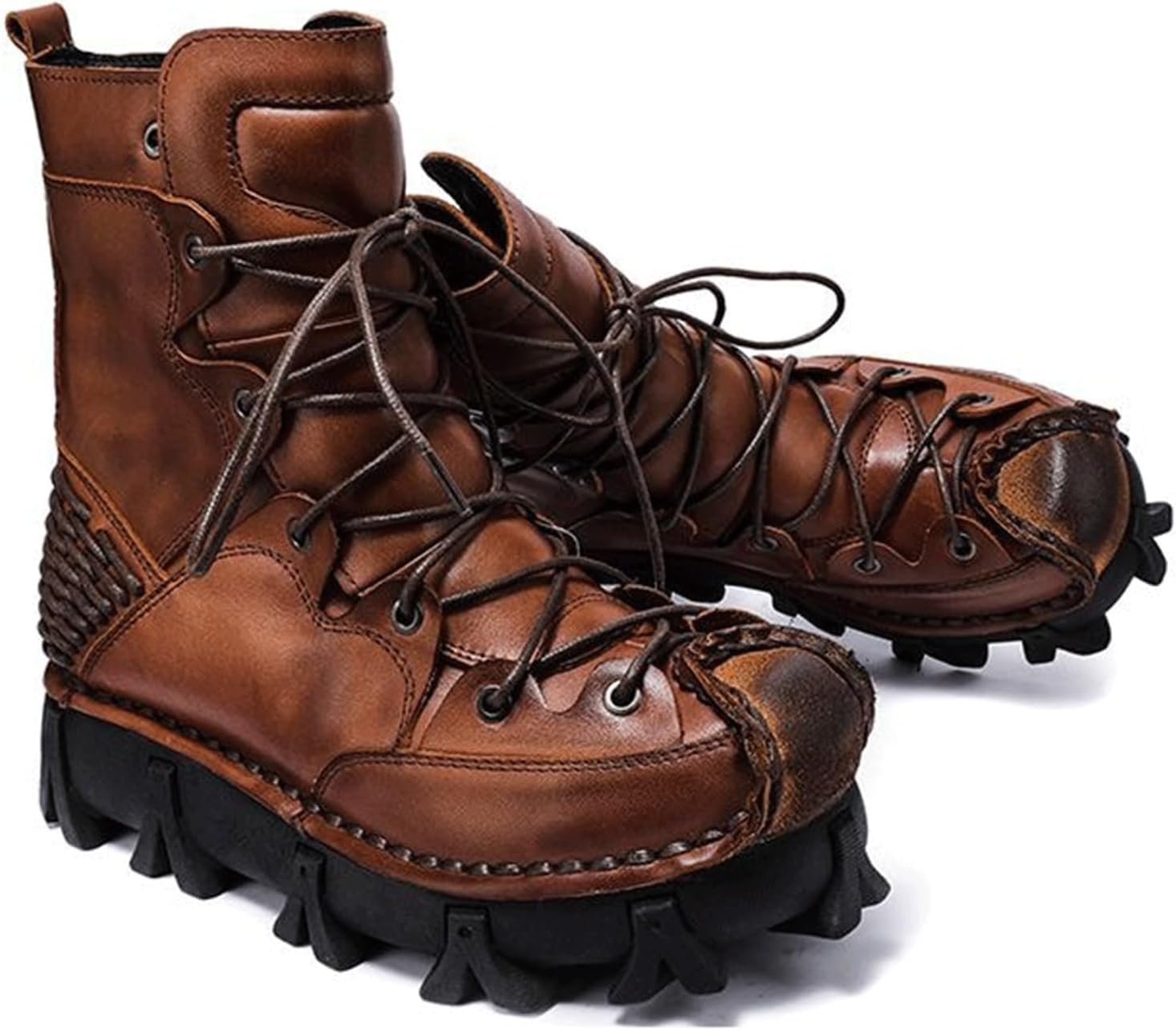 Мужские мотоциклетные кожаные ботинки, с высокими толстыми подошвами, шнуровкой, ботинки, зимние теплые короткие ботинки для снега Raspio, коричневый
Мужские мотоциклетные кожаные ботинки, с высокими толстыми подошвами, шнуровкой, ботинки, зимние теплые короткие ботинки для снега Raspio, коричневый