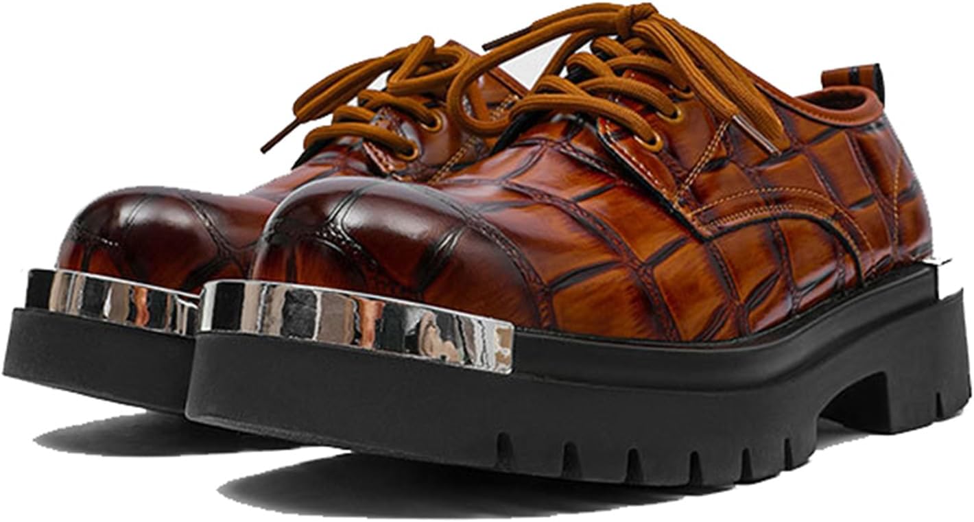 Мужские кожаные туфли с шнуровкой на массивной платформе, дерби с металлическими элементами, круглый носок, броги, подходящие для работы и офиса Qklmwes, коричневый
Мужские кожаные туфли с шнуровкой на массивной платформе, дерби с металлическими элементами, круглый носок, броги, подходящие для работы и офиса Qklmwes, коричневый