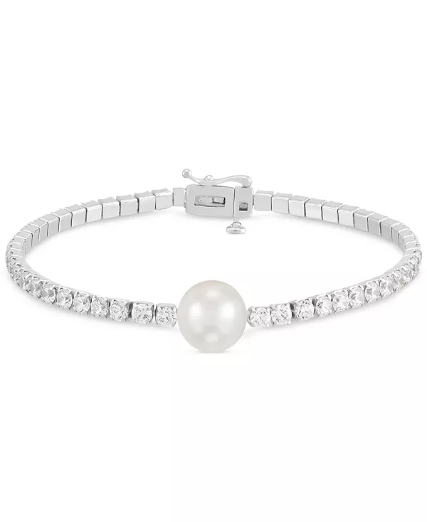 Теннисный браслет из стерлингового серебра с культивированным пресноводным жемчугом (10 мм) и кубическим цирконием Arabella, silver
Теннисный браслет из стерлингового серебра с культивированным пресноводным жемчугом (10 мм) и кубическим цирконием Arabella, silver
