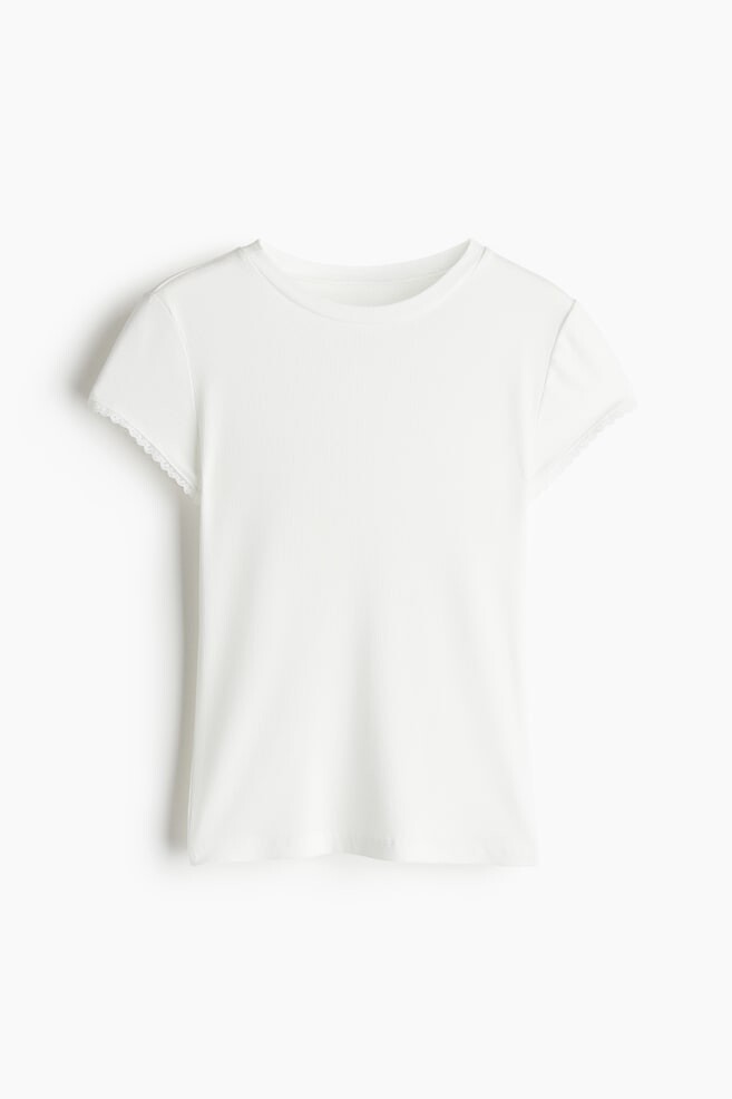 Футболка в рубчик с кружевной отделкой H&M, бежевый
Футболка в рубчик с кружевной отделкой H&M, бежевый